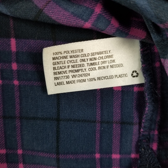 Ava Viv Pink Blue Plaid Tunic V-neck Blouse Women Peasant Top Size 2X - Picture 7 of 7